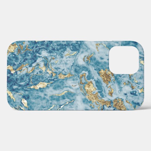 Cool Blue Gold Stone Unieke Case-Mate iPhone Case (Achterkant (horizontaal))