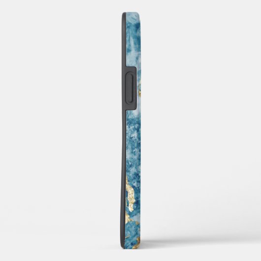 Cool Blue Gold Stone Unieke Case-Mate iPhone Case (Achterkant / Rechts)