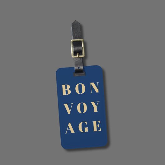 Cool Blue Gouden Geel Bold Bon Voyage Bagagelabel