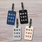 Cool Blue Gouden Geel Bold Bon Voyage Bagagelabel