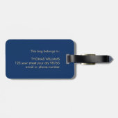 Cool Blue Gouden Geel Bold Bon Voyage Bagagelabel (Achterkant horizontaal)