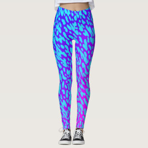 Cool Blue Gradient Animal Print Wildlife Pattern Leggings