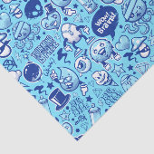 Cool Blue graffiti tekenfilmtekenfilmpatroon Tissuepapier (Detail)