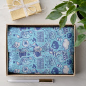 Cool Blue graffiti tekenfilmtekenfilmpatroon Tissuepapier (Geschenk)