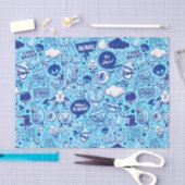 Cool Blue graffiti tekenfilmtekenfilmpatroon Tissuepapier (Craft)