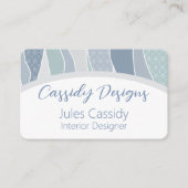 Cool Blue Green Curved Stripes Abstract Wave Arch Visitekaartje (Voorkant)