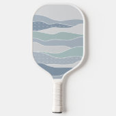 Cool Blue Green Curved Stripes Abstract Waves Naam Pickleball Paddle (Achterkant)