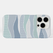 Cool Blue Green Curved Stripes Abstracte golven Case-Mate iPhone Case (Achterkant (horizontaal))