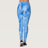 Cool Blue Hearts Patroon Meisjes mode Blauwe Vrouw Leggings (Achterkant)