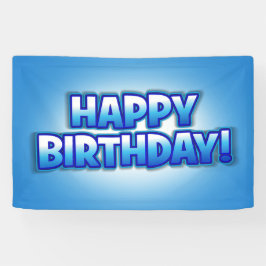 "Cool Blue" herbruikbare Happy Birthday Party-bann Spandoek