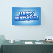"Cool Blue" herbruikbare Happy Birthday Party-bann Spandoek (Beurs)