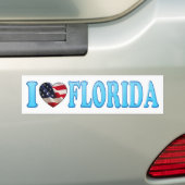 Cool Blue I heart Florida - Bumpersticker (Op auto)