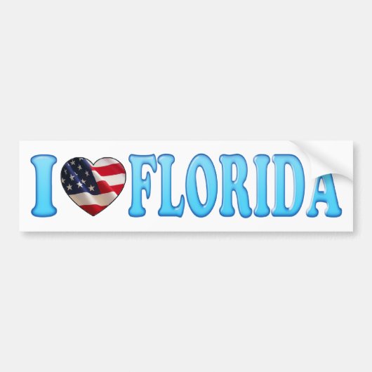 Cool Blue I heart Florida - Bumpersticker (Voorkant)