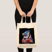 Cool Blue Jay Bird met een zonnebril Retro Tote Bag (Voorkant (product))