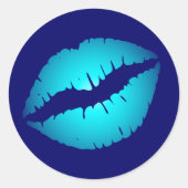Cool Blue Kiss Ronde Sticker (Voorkant)