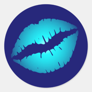 Cool Blue Kiss Ronde Sticker