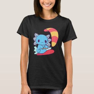 Cool Blue Kiteboarding Axolotl Kitesurfen leven T-shirt
