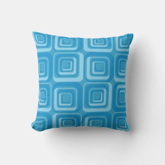 Cool Blue Layers Throw Pillow Kussen (Voorkant)