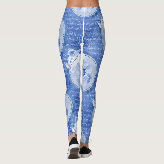 Cool Blue Leggings Flower Print Leggings (Achterkant)