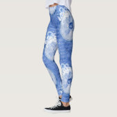 Cool Blue Leggings Flower Print Leggings (Links)