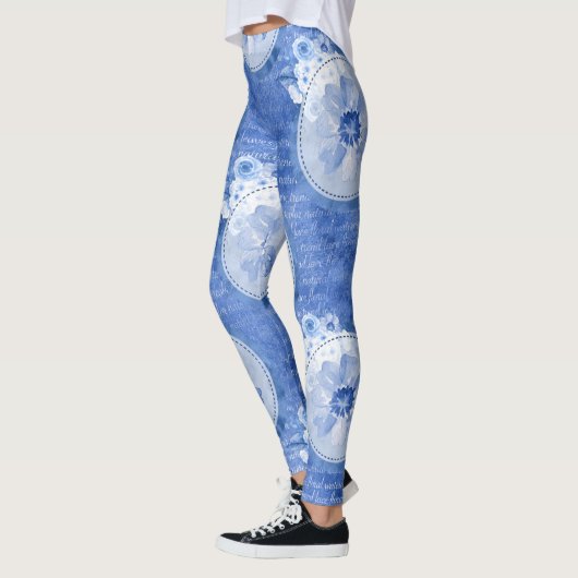 Cool Blue Leggings Flower Print Leggings (Links)