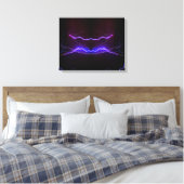 Cool blue lightning storm canvas afdruk (Insitu (Slaapkamer))