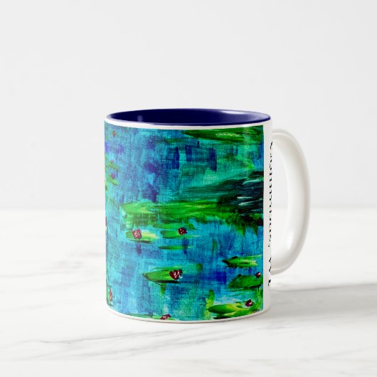 Cool Blue Lilypad Pond Workshop Mok (Voorkant rechts)