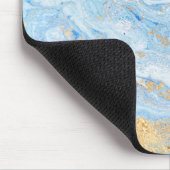Cool Blue Marble Gold Glitter Muismat (Hoek)