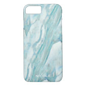 Cool Blue Marble Pattern met Jouw naam Case-Mate iPhone Case (Achterkant)
