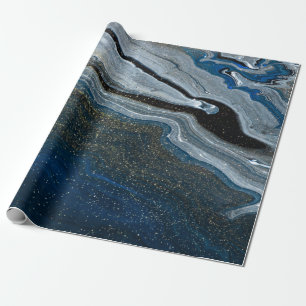 Cool Blue Marble Texture Cadeaupapier