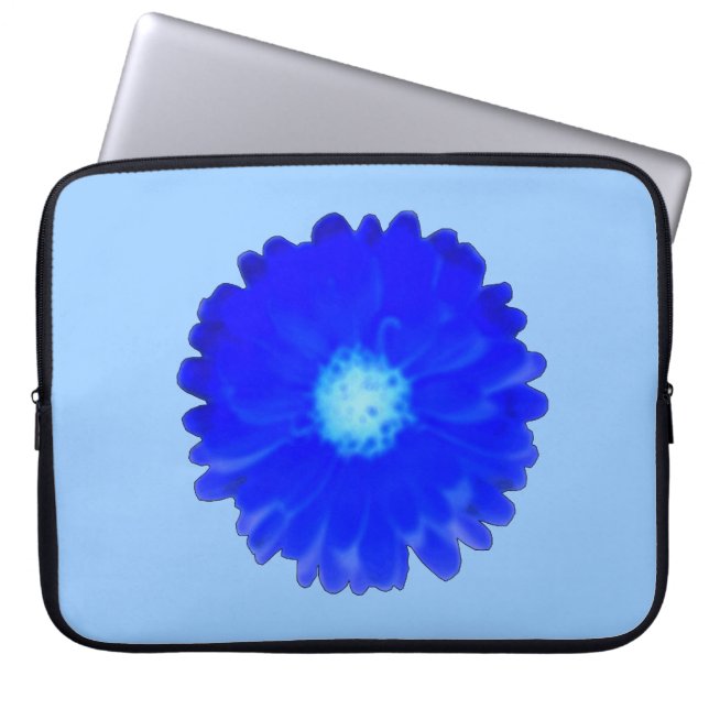 Cool Blue Marigold Laptop Bag Sleeve (Voorkant)