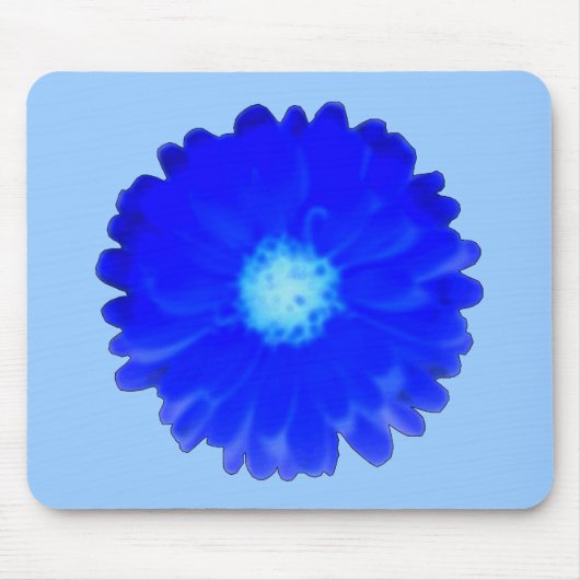 Cool Blue Marigold Mousepad Muismat (Voorkant)