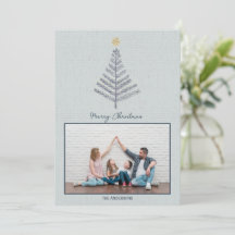 Cool Blue Minimalist Familiefoto Kerst