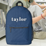 Cool Blue Modern Minimalistisch Eenvoudig Stijlvol Bedrukte Rugzak<br><div class="desc">Introductie van de Cool Navy Blue Modern Minimalist Simple Stylish Trendy Printed Backpack—een ideaal accessoire voor verschillende doeleinden, van back-to-school benodigdheden tot gepersonaliseerde oplossingen voor leraren en volwassenen. Deze rugzak heeft een slank en modern design in een verfijnde marineblauwe tint, waardoor het een stijlvolle keuze is voor een gepersonaliseerd accessoire....</div>