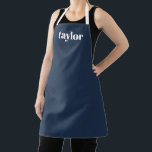 Cool Blue Modern Minimalistisch Trendy gepersonali Schort<br><div class="desc">Introductie van het Cool Blue Modern Minimalistisch Gepersonaliseerd Schort - een stijlvol en praktisch cadeau voor vrouwen, vooral moeders. Dit aangepaste schort dient als een doordacht Moederdag-cadeau of een uniek keukenaccessoire voor moeders die graag koken en bakken. De kalmerende blauwe kleur voegt een trendy en modern tintje toe aan het...</div>