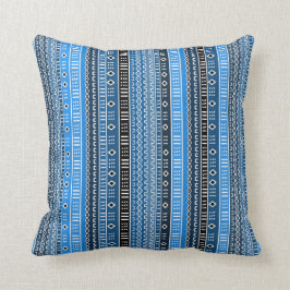 Cool Blue Modern Mudcloth Kussen