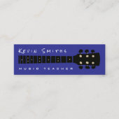 Cool Blue Moderne Muziekleraar Mini Visitekaartje (Voorkant)