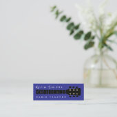 Cool Blue Moderne Muziekleraar Mini Visitekaartje (Staand voorkant)