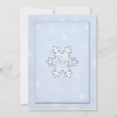 Cool Blue Monogrammed Winter bruiloft uitnodiging (Voorkant)