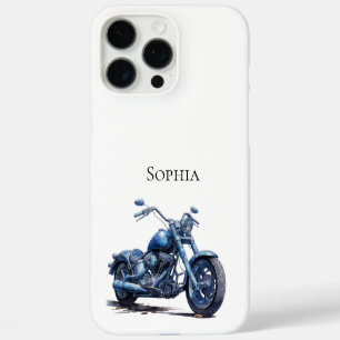 Cool Blue Motorcycle iPhone 16 Pro Max Hoesje