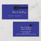 Cool Blue Music Visitekaartje voor gitaardocenten (Voorkant / Achterkant)