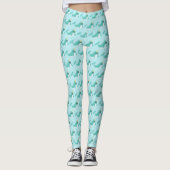 Cool Blue Narwhal met Glasses Pattern Leggings (Voorkant)