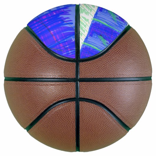 Cool Blue Nautical Abstract  Basketbal (Rechts)
