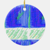 Cool Blue Nautical Abstract Keramisch Ornament (Achterkant)