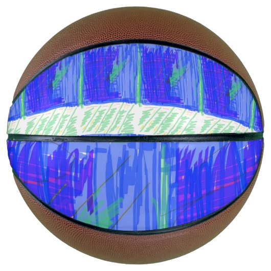 Cool Blue Nautilus Abstract Basketbal (Voorkant)
