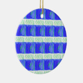 Cool Blue Nautisch Abstract Keramisch Ornament (Rechts)