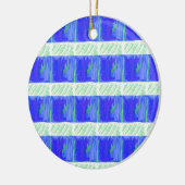 Cool Blue Nautisch Abstract Keramisch Ornament (Links)