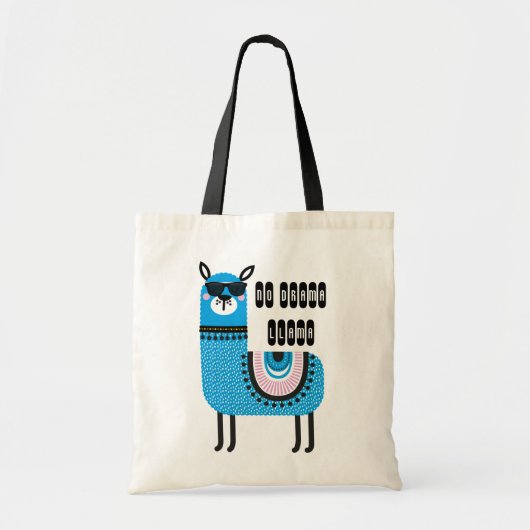 Cool Blue No Drama Llama Tote Bag (Voorkant)