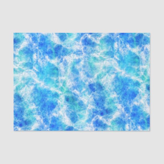 Cool Blue Ocean Surf Waves Pattern Tissuepapier (Voorkant)