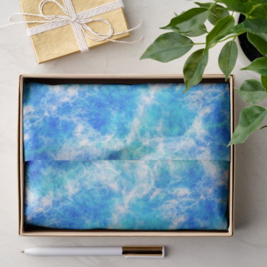 Cool Blue Ocean Surf Waves Pattern Tissuepapier (Geschenk)